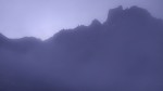 Crépuscule dans la brume